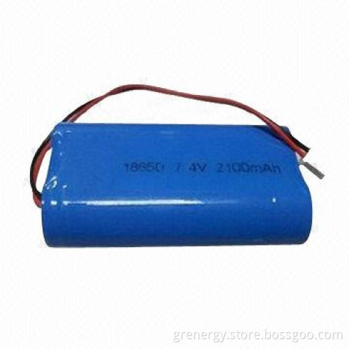 Lithium-ion Battery Pack with 7.4V Voltage with 2,100mAh Capacity